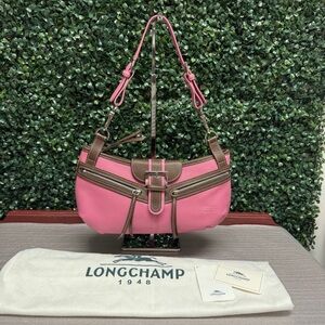 Longchamp Balzane Pink & Brown Shoulder Bag